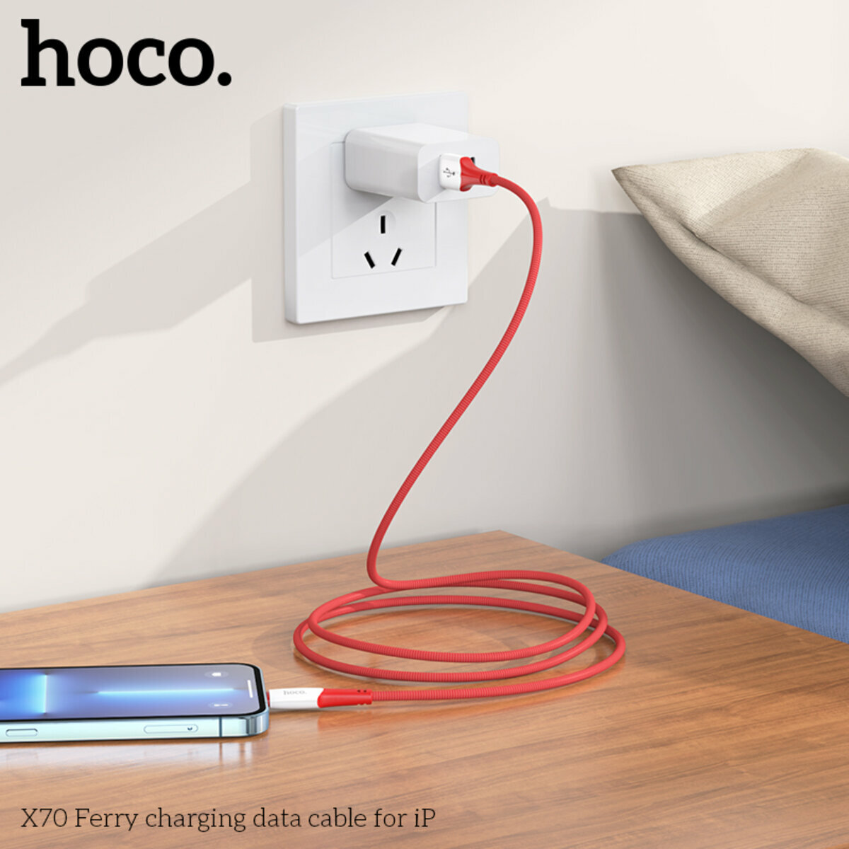 Кабель Hoco X70 Ferry USB to Lightning 1м білий (HC-X70-UL-White) дивитися фото №4