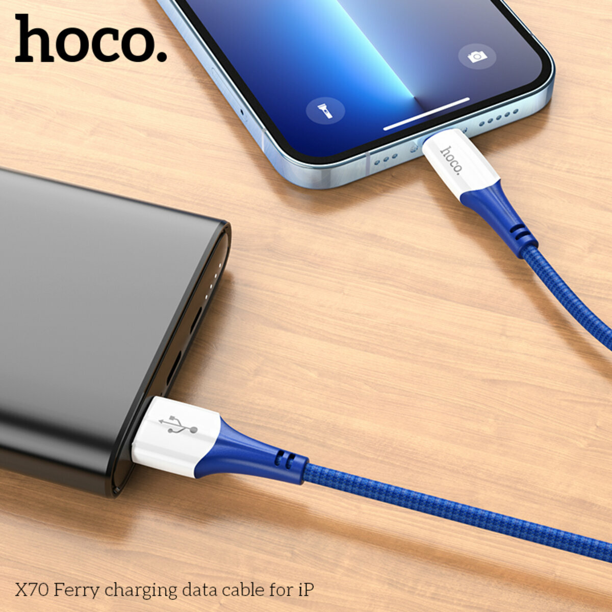 Кабель Hoco X70 Ferry USB to Lightning 1м білий (HC-X70-UL-White) дивитися фото №3