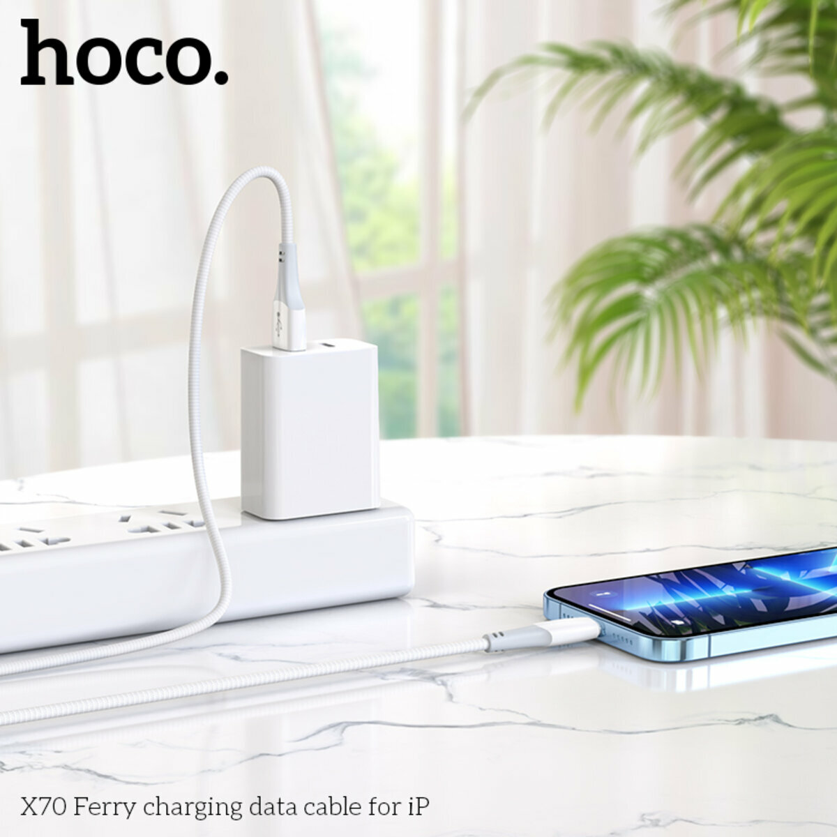 Кабель Hoco X70 Ferry USB to Lightning 1м білий (HC-X70-UL-White) дивитися фото №5