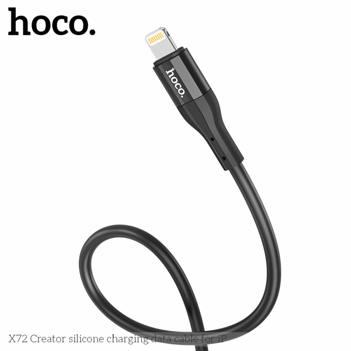 Кабель Hoco X72 Creator silicone USB to Lightning 1м чорний (HC-X72-UL-Black) дивитися фото №5