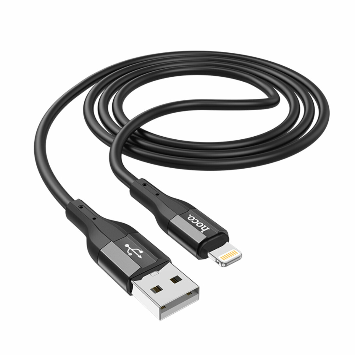 Кабель Hoco X72 Creator silicone USB to Lightning 1м чорний (HC-X72-UL-Black) дивитися фото №1