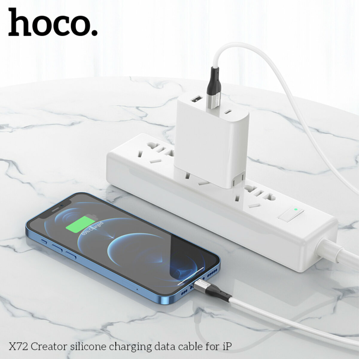 Кабель Hoco X72 Creator silicone USB to Lightning 1м чорний (HC-X72-UL-Black) дивитися фото №3