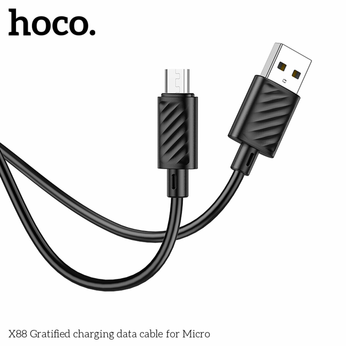 Кабель Hoco X88 Gratified USB to Micro USB 1м черный (HC-X88-UM-Black_cable) смотреть фото №6