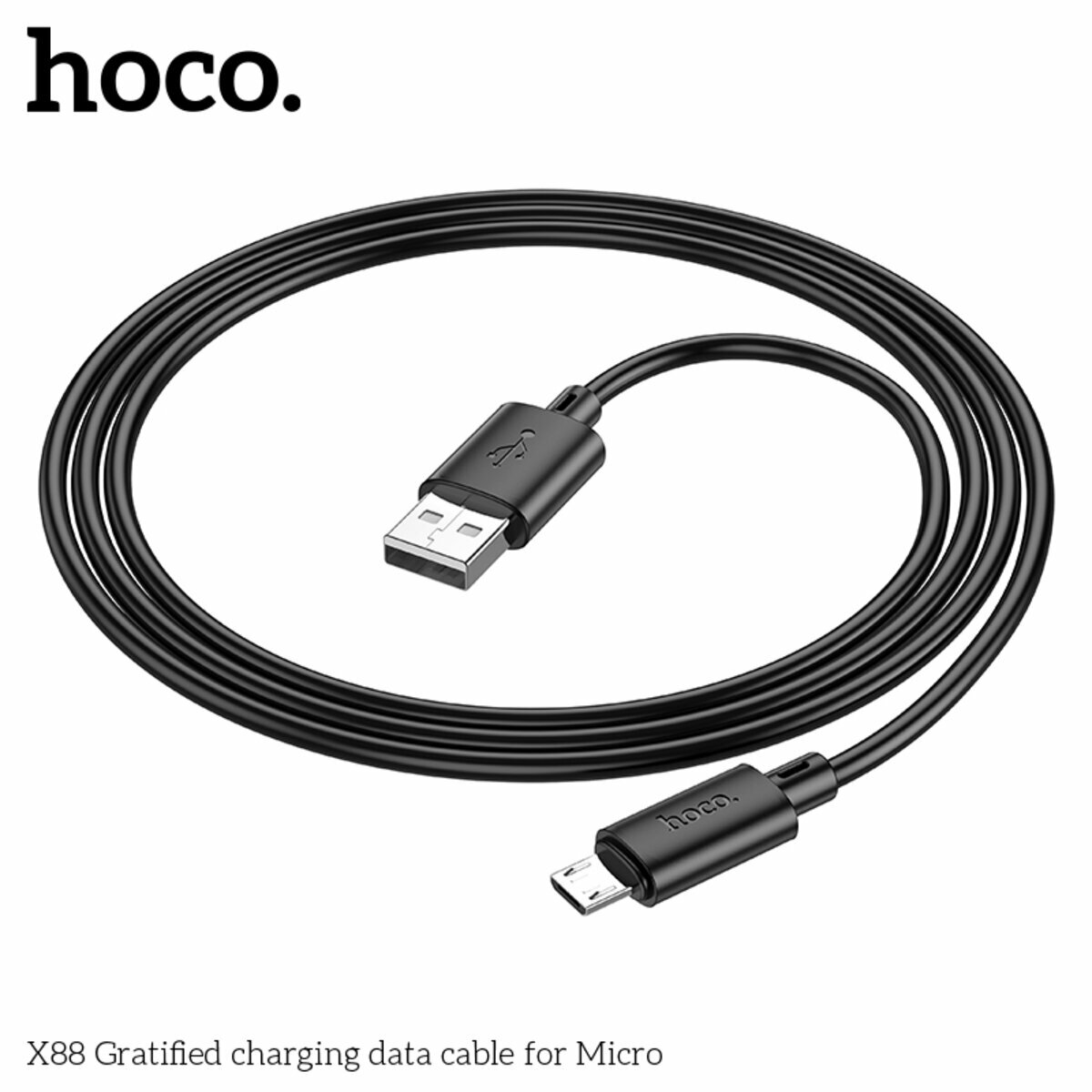 Кабель Hoco X88 Gratified USB to Micro USB 1м черный (HC-X88-UM-Black_cable) смотреть фото №5