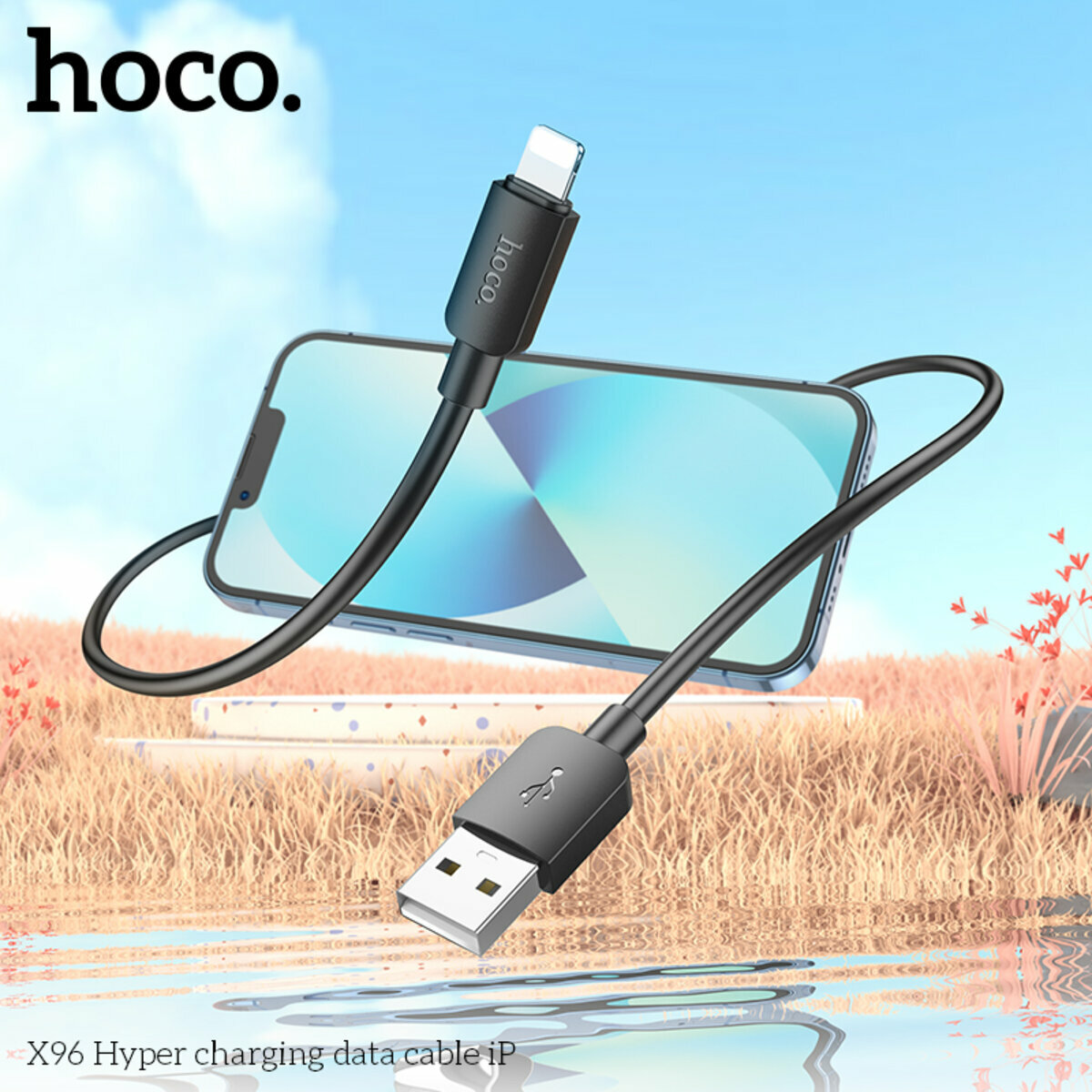 Кабель Hoco X96 Hyper USB to Lightning 1м чорний (HC-X96-UL-Black) дивитися фото №4
