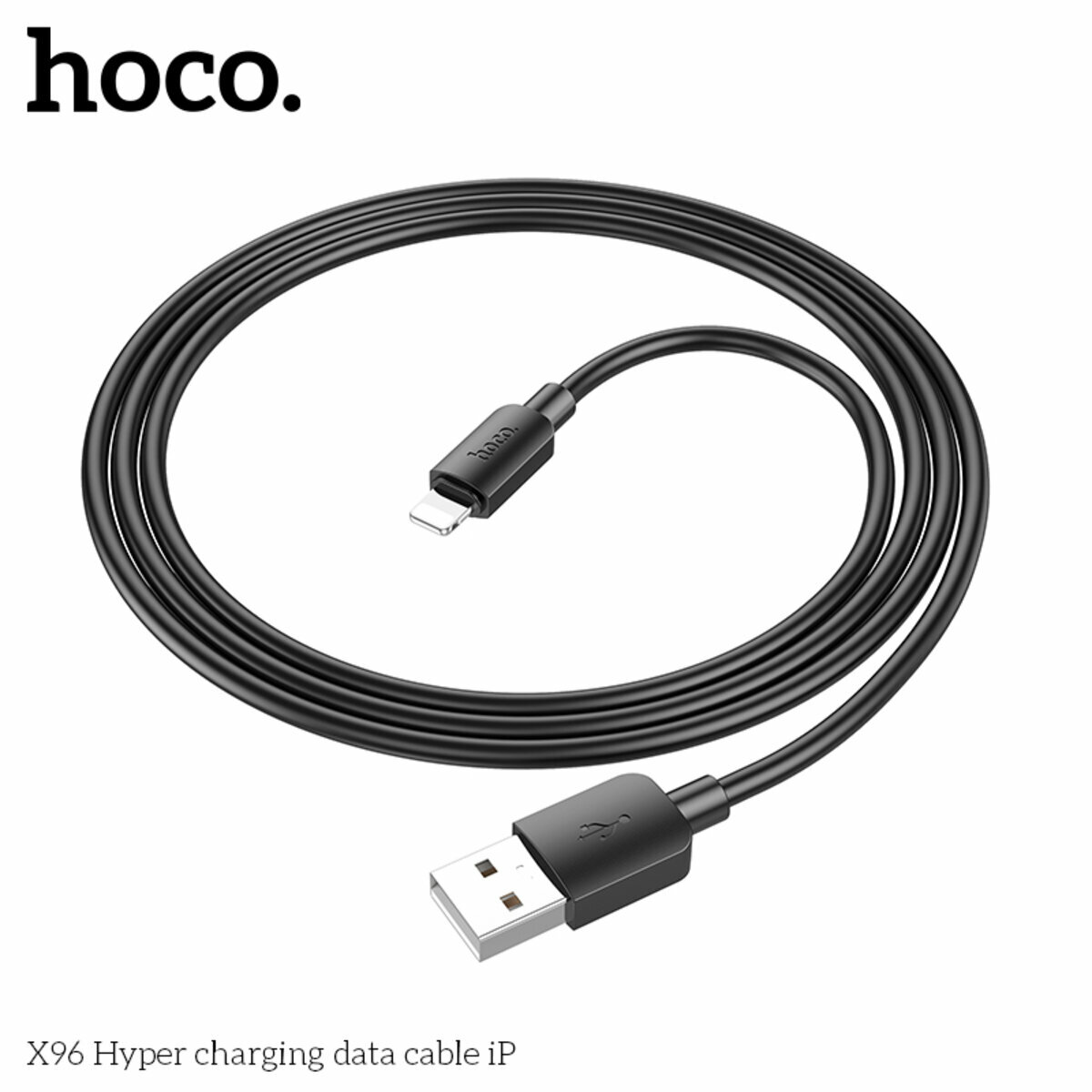 Кабель Hoco X96 Hyper USB to Lightning 1м чорний (HC-X96-UL-Black) дивитися фото №2