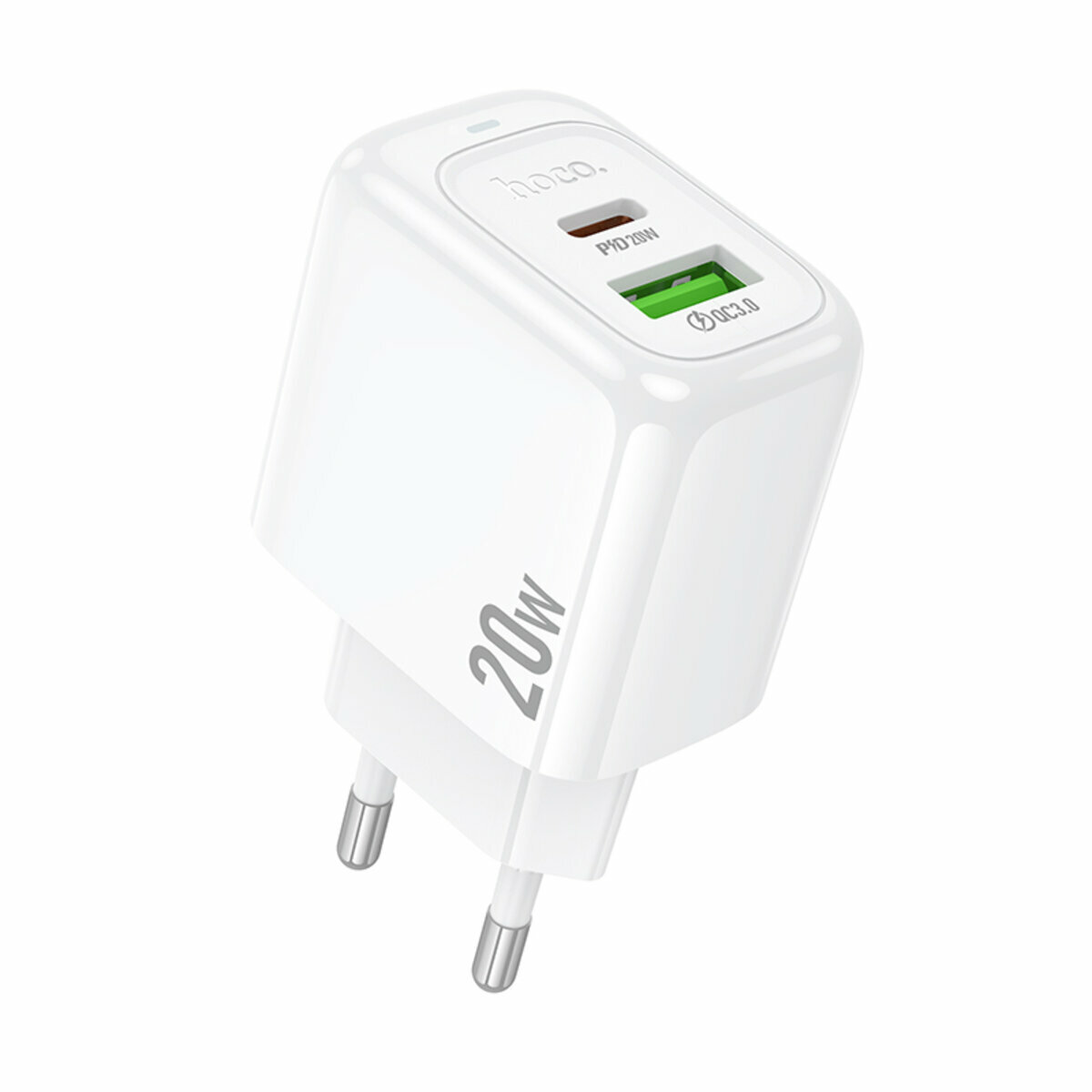 Мережевий зарядний пристрій Hoco CS54A Surplus PD20W+QC3.0 білий (HC-CS54A-White) дивитися фото №1