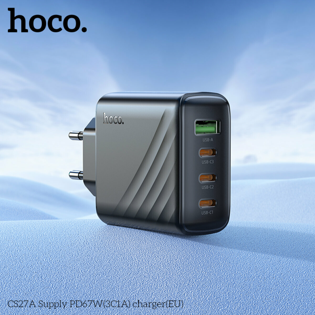Мережевий зарядний пристрій Hoco CS27A Supply PD67W(3C1A) чорний (HC-CS27A-Black) дивитися фото №3