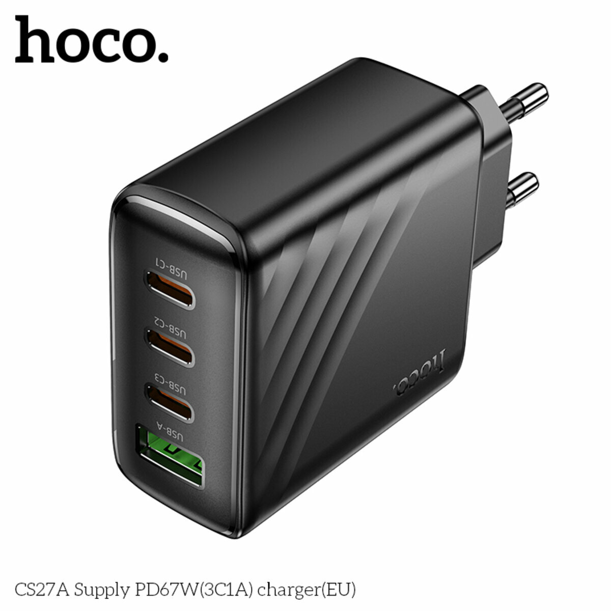 Мережевий зарядний пристрій Hoco CS27A Supply PD67W(3C1A) чорний (HC-CS27A-Black) дивитися фото №6