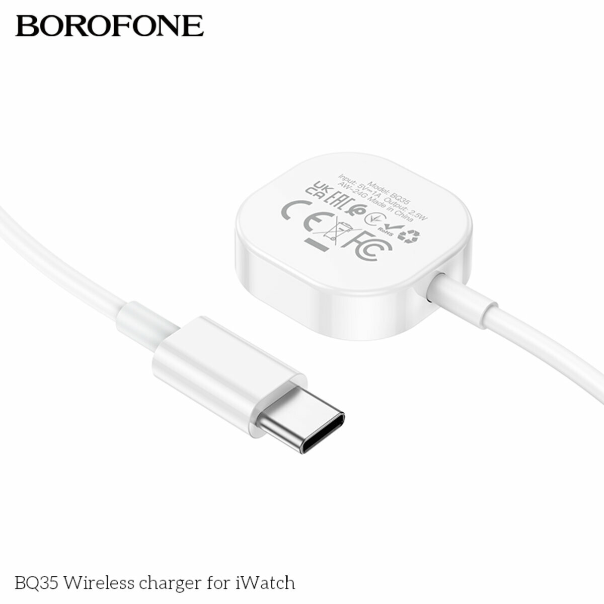 Бездротовий зарядний пристрій Borofone BQ35 для iWatch білий (BF-BQ35-White) дивитися фото №3