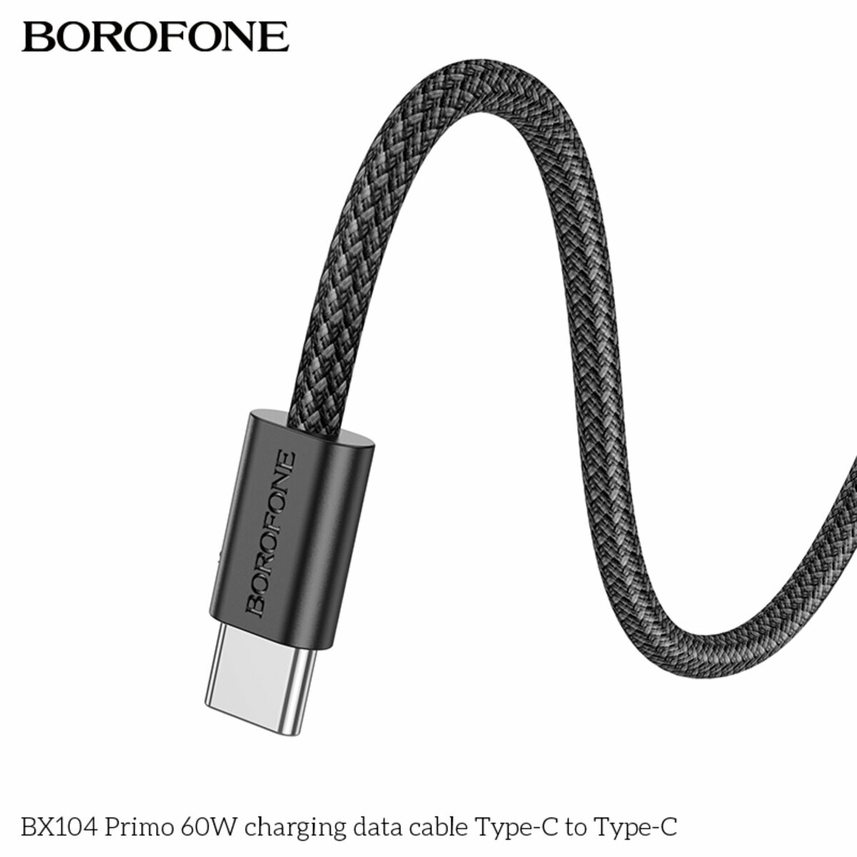 Кабель Borofone BX104 Primo 60W Type-C to Type-C 1м черный (BF-BX104-CC-Black) смотреть фото №2