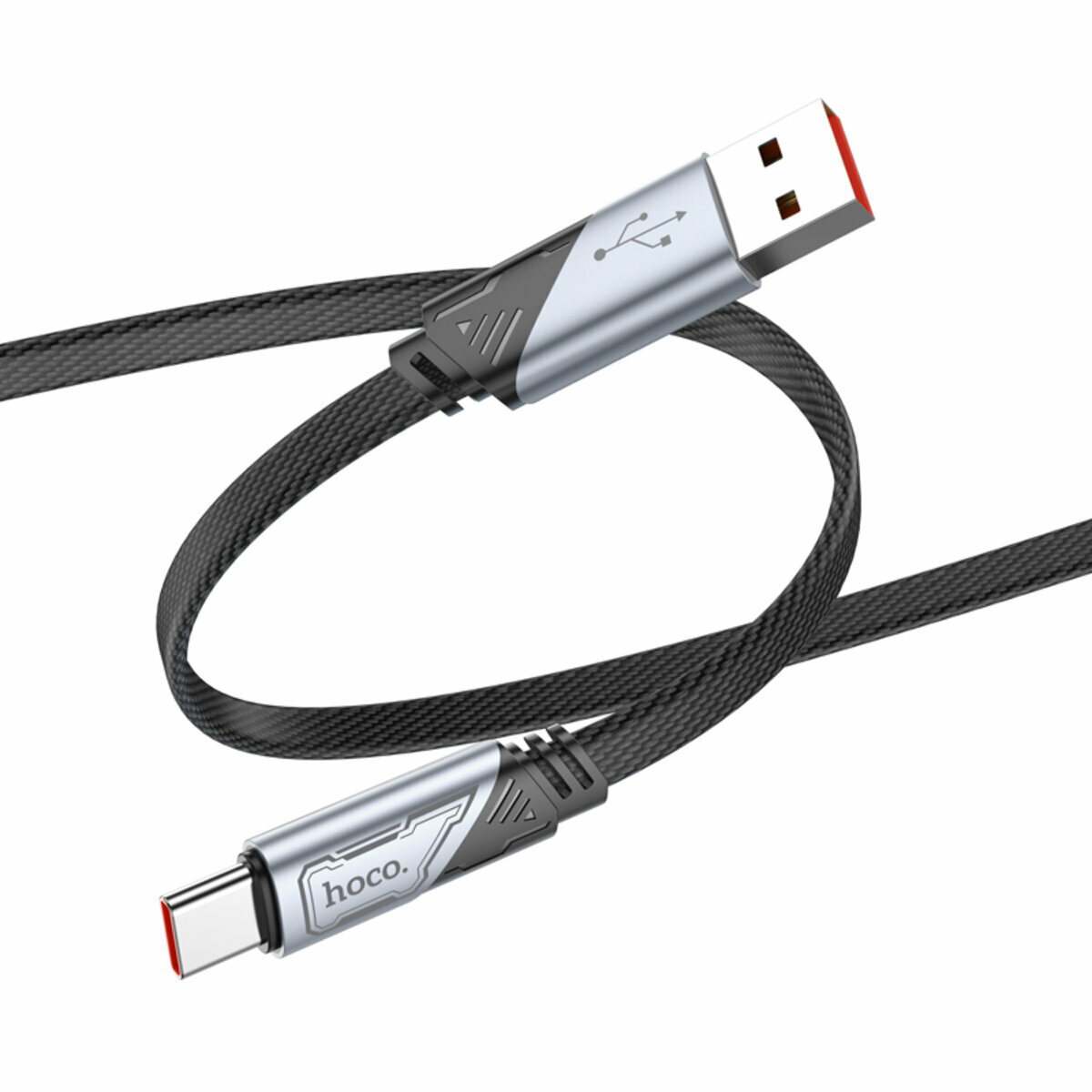 Кабель Hoco U119 5A Machine USB to Type-C 1.2м черный (HC-U119-UC-Black) смотреть фото №1