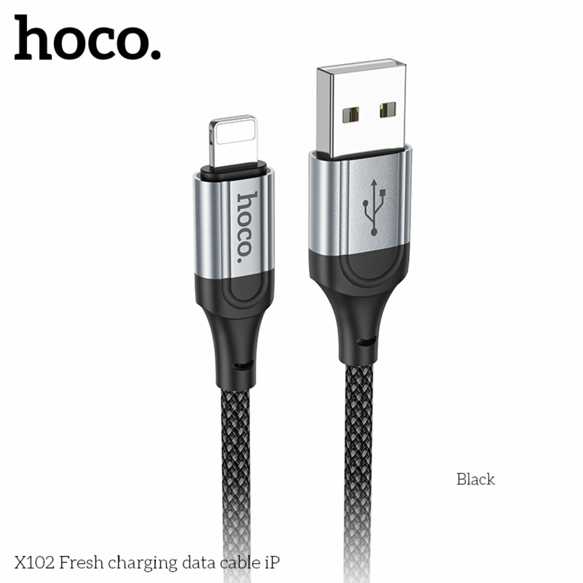 Кабель Hoco X102 Fresh USB to Lightning 1м черный (HC-X102-UL-Black) смотреть фото №7