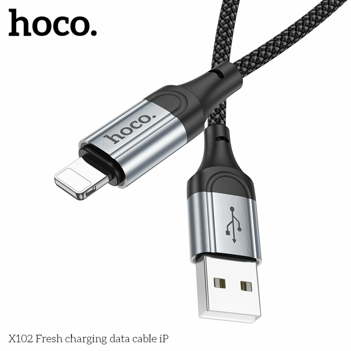 Кабель Hoco X102 Fresh USB to Lightning 1м чорний (HC-X102-UL-Black) дивитися фото №7