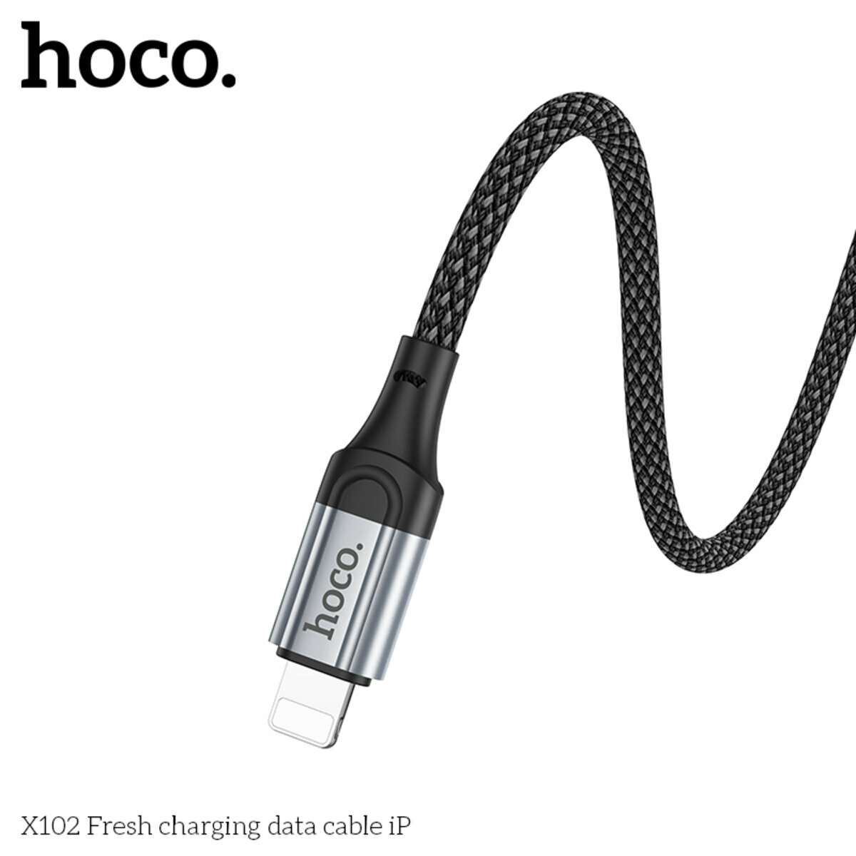 Кабель Hoco X102 Fresh USB to Lightning 1м чорний (HC-X102-UL-Black) дивитися фото №6
