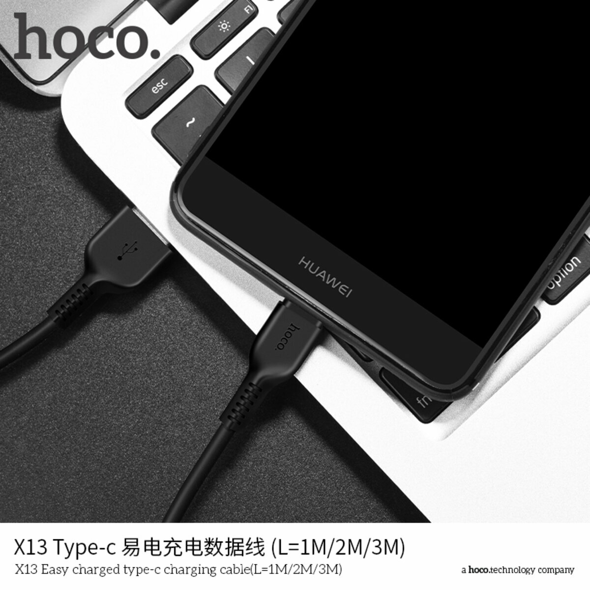 Кабель Hoco X13 Easy charged USB to Type-C 1м черный (HC-X13-UC-1m-Black) смотреть фото №5