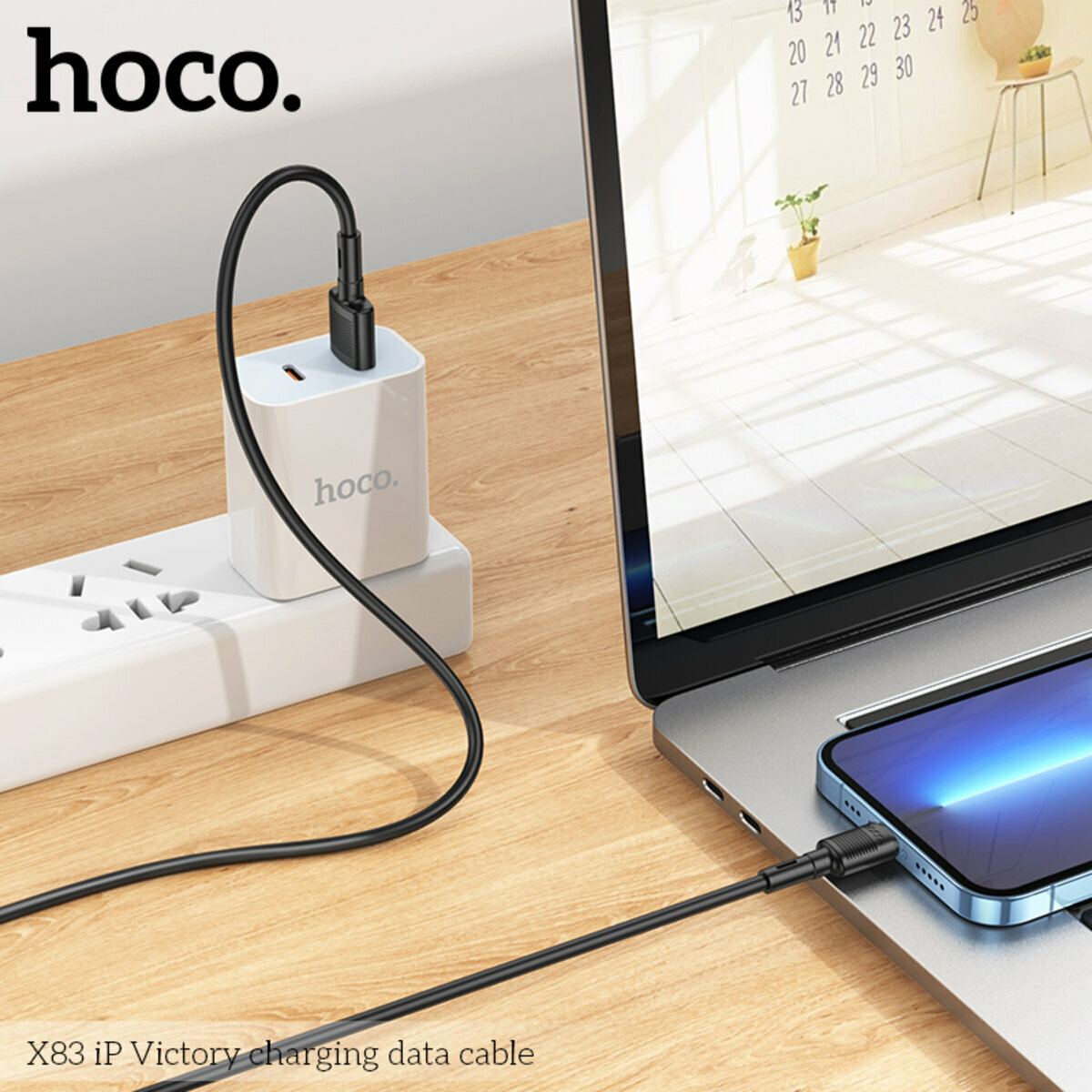Кабель Hoco X83 Victory USB to Lightning 1м чорний (HC-X83-UL-Black) дивитися фото №6