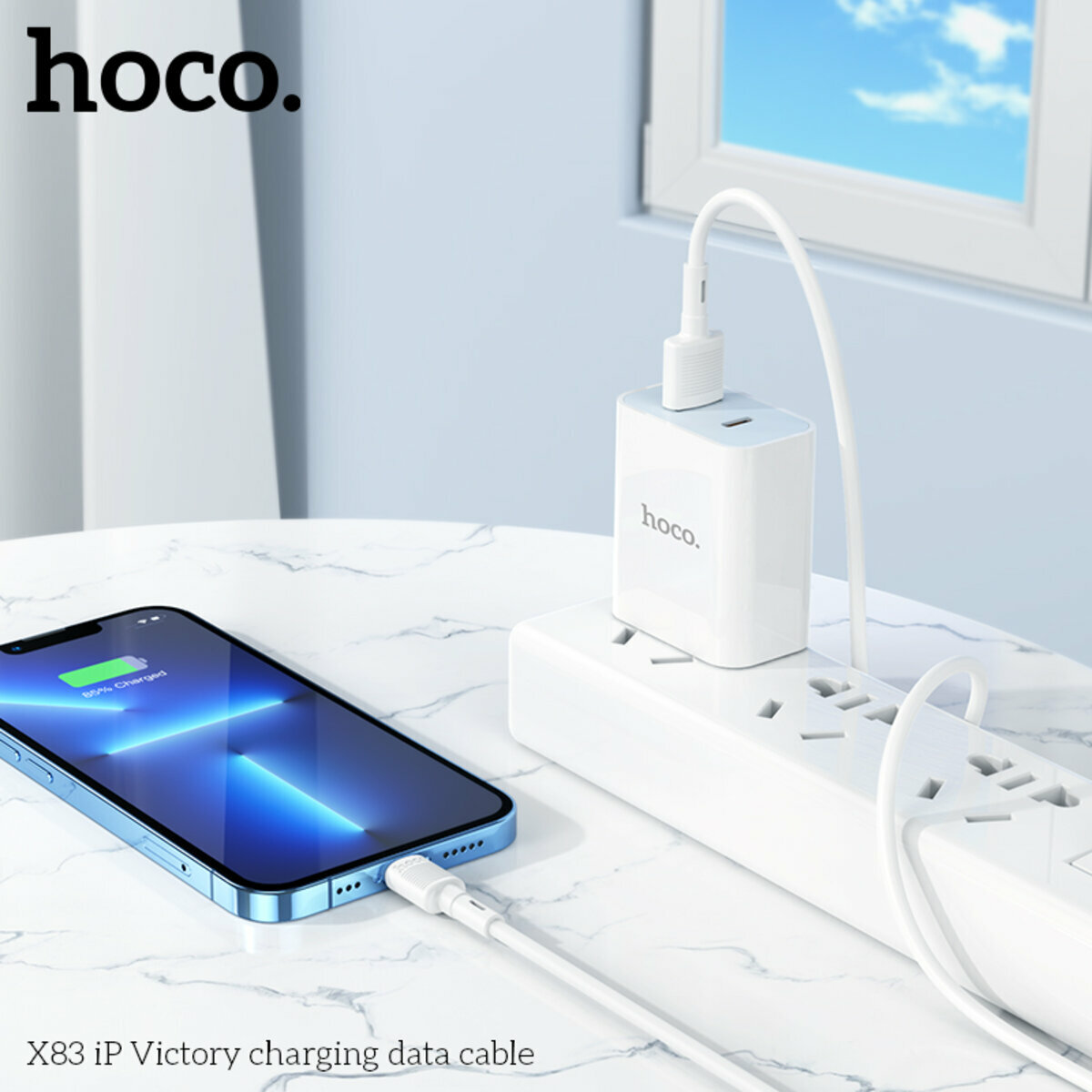 Кабель Hoco X83 Victory USB to Lightning 1м чорний (HC-X83-UL-Black) дивитися фото №2