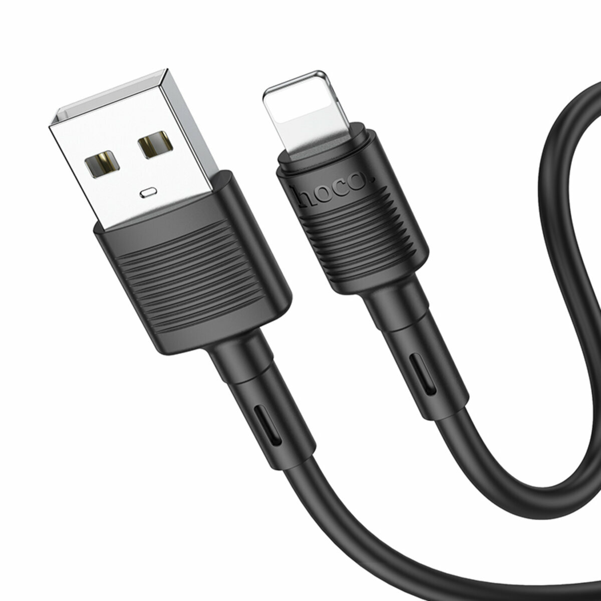 Кабель Hoco X83 Victory USB to Lightning 1м чорний (HC-X83-UL-Black) дивитися фото №1