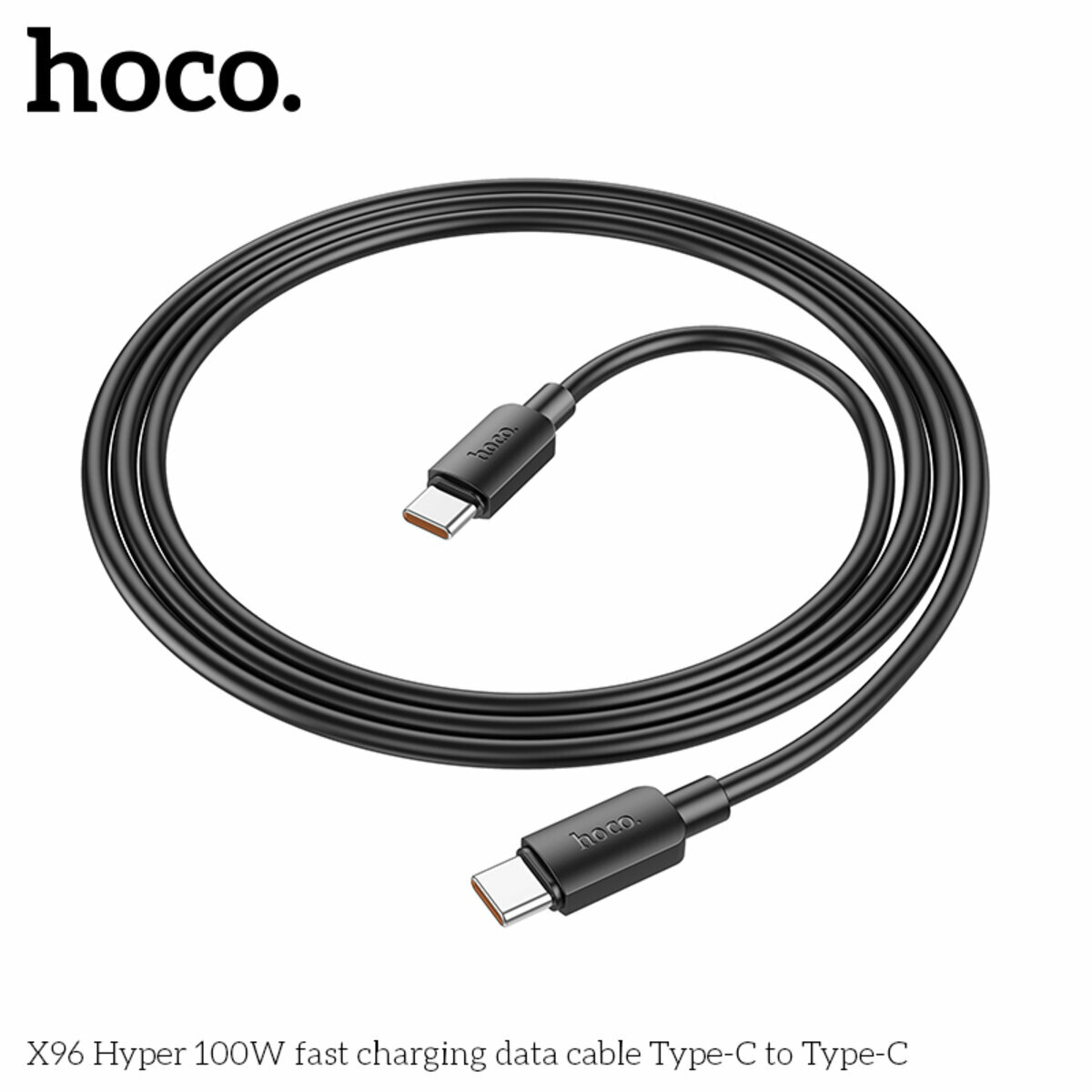 Кабель Hoco X96 Hyper Type-C to Type-C 100W 1м черный (HC-X96-CC-100W-Black) смотреть фото №2
