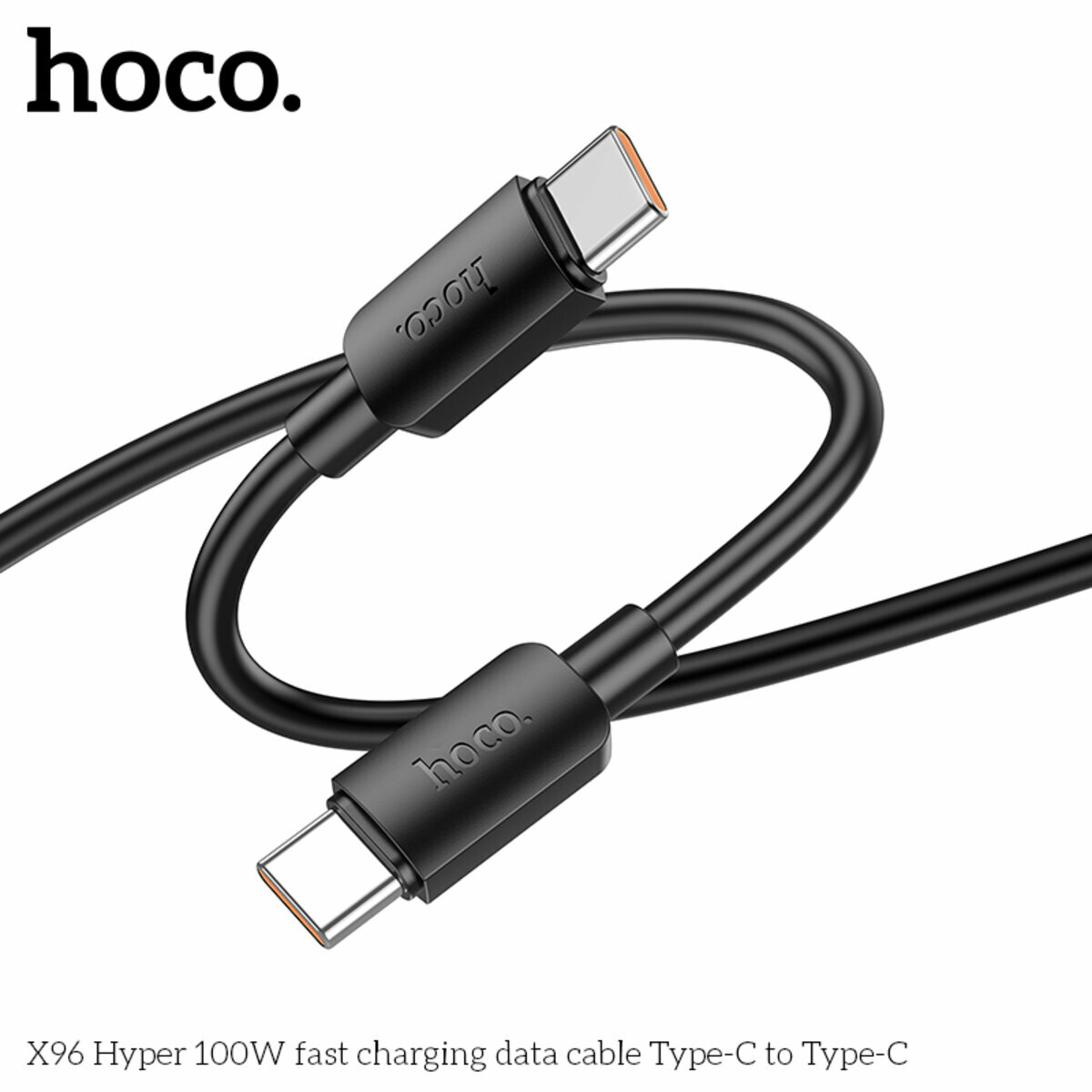 Кабель Hoco X96 Hyper Type-C to Type-C 100W 1м черный (HC-X96-CC-100W-Black) смотреть фото №6