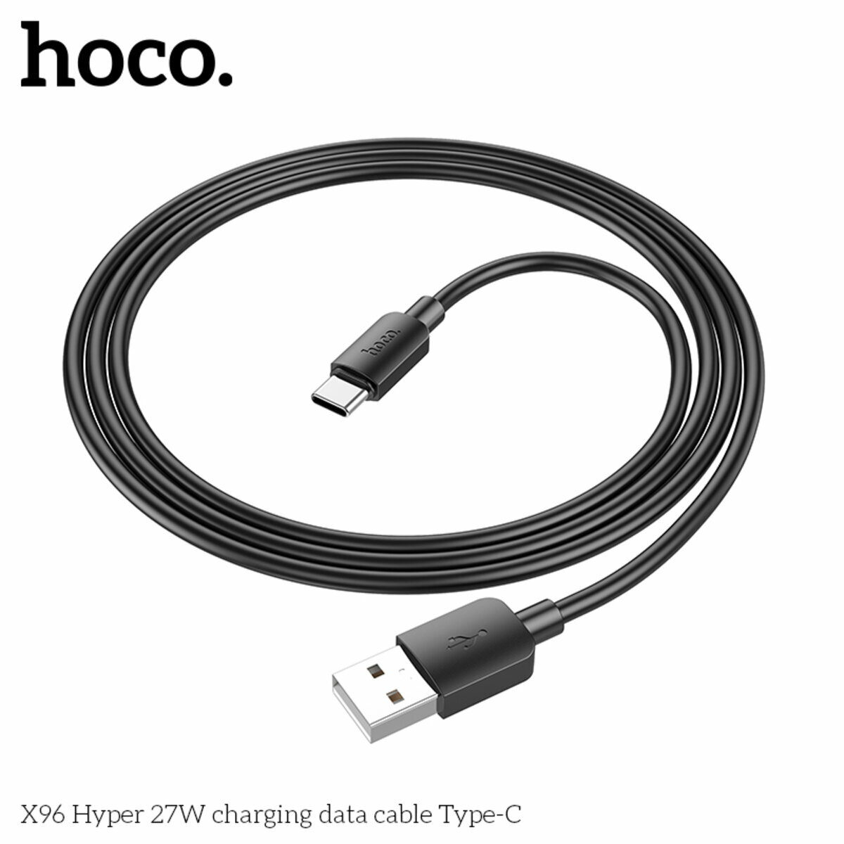 Кабель Hoco X96 Hyper USB to Type-C 27W 1м черный (HC-X96-UC-Black) смотреть фото №5