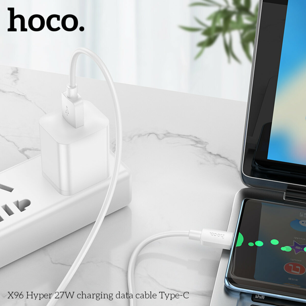 Кабель Hoco X96 Hyper USB to Type-C 27W 1м черный (HC-X96-UC-Black) смотреть фото №4