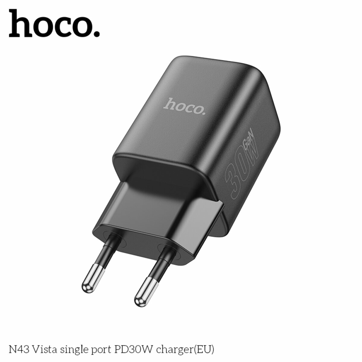 Мережевий зарядний пристрій Hoco N43 Vista PD30W чорний (HC-N43-Black) дивитися фото №2