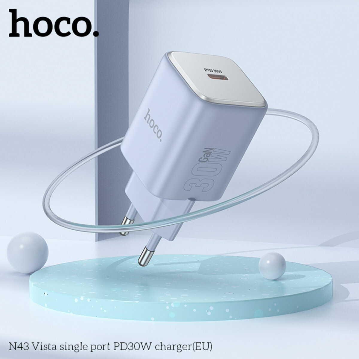 Мережевий зарядний пристрій Hoco N43 Vista PD30W чорний (HC-N43-Black) дивитися фото №3