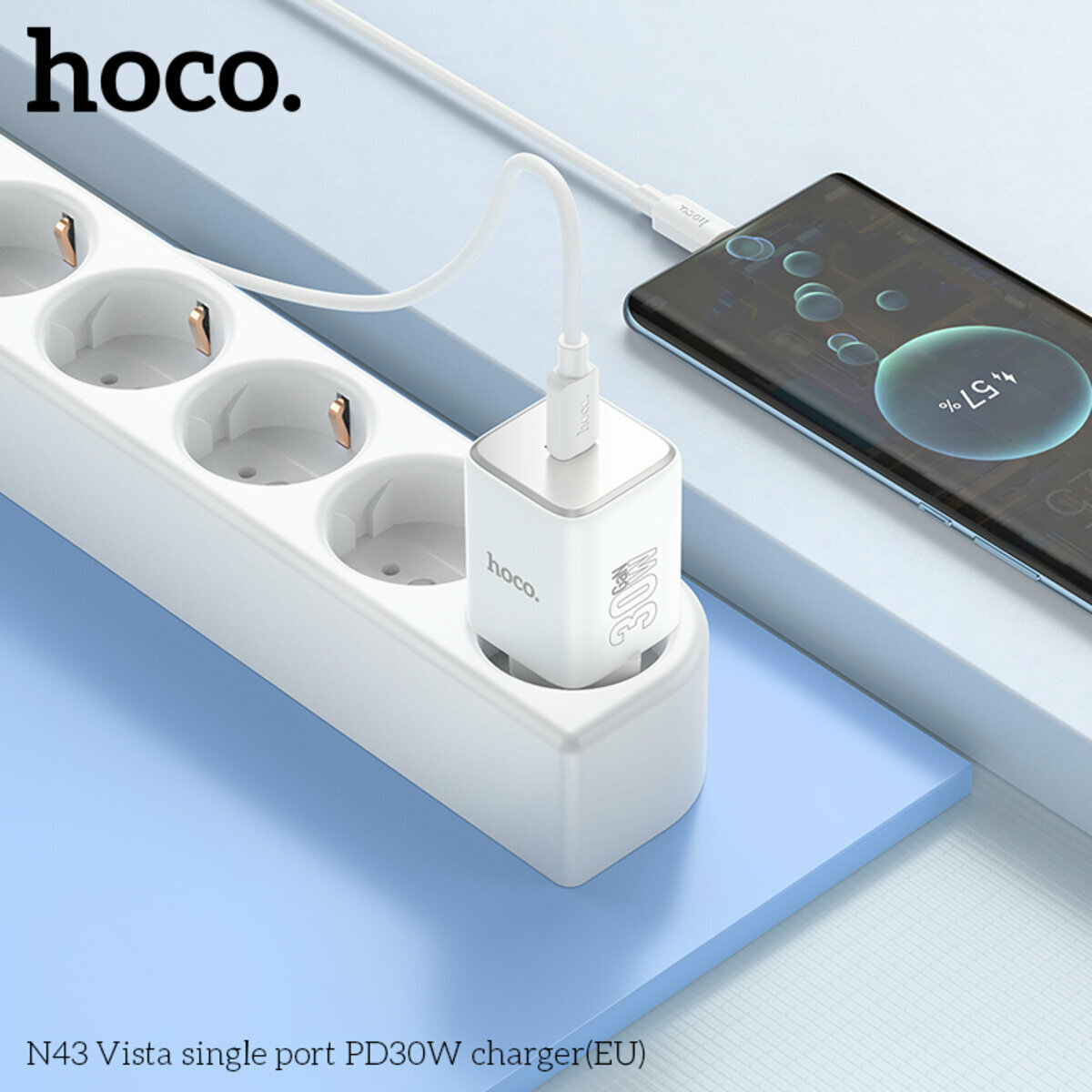 Мережевий зарядний пристрій Hoco N43 Vista PD30W чорний (HC-N43-Black) дивитися фото №4
