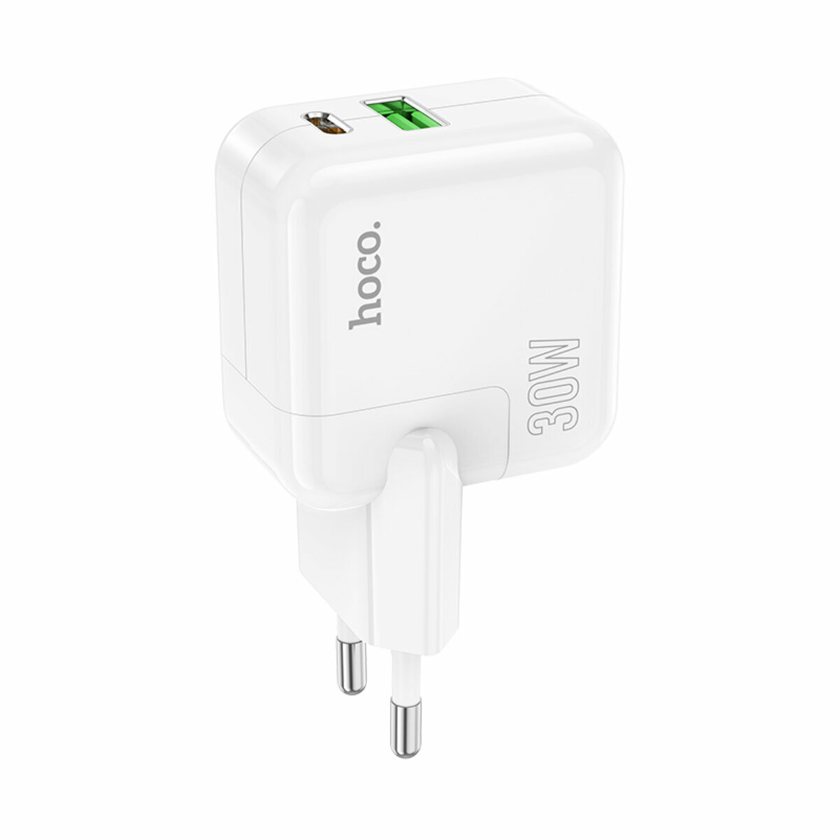 Мережевий зарядний пристрій Hoco C111A Lucky PD30W+QC3.0 білий (HC-C111A-White) дивитися фото №1
