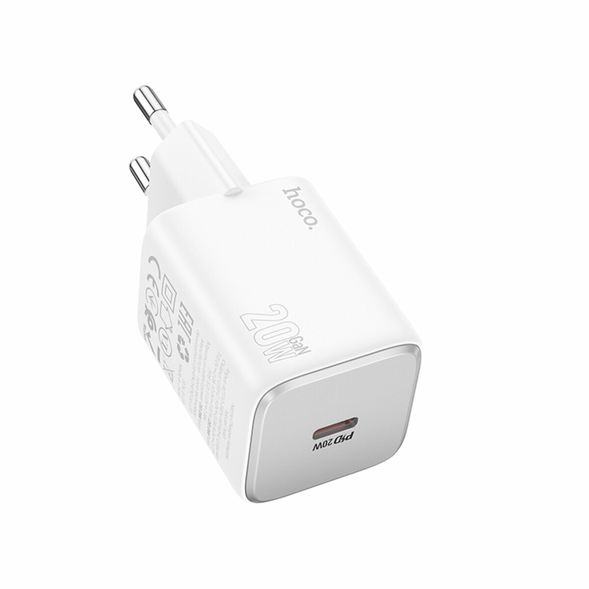 Мережевий зарядний пристрій Hoco N40 Mighty PD20W білий (HC-N40-White) дивитися фото №1