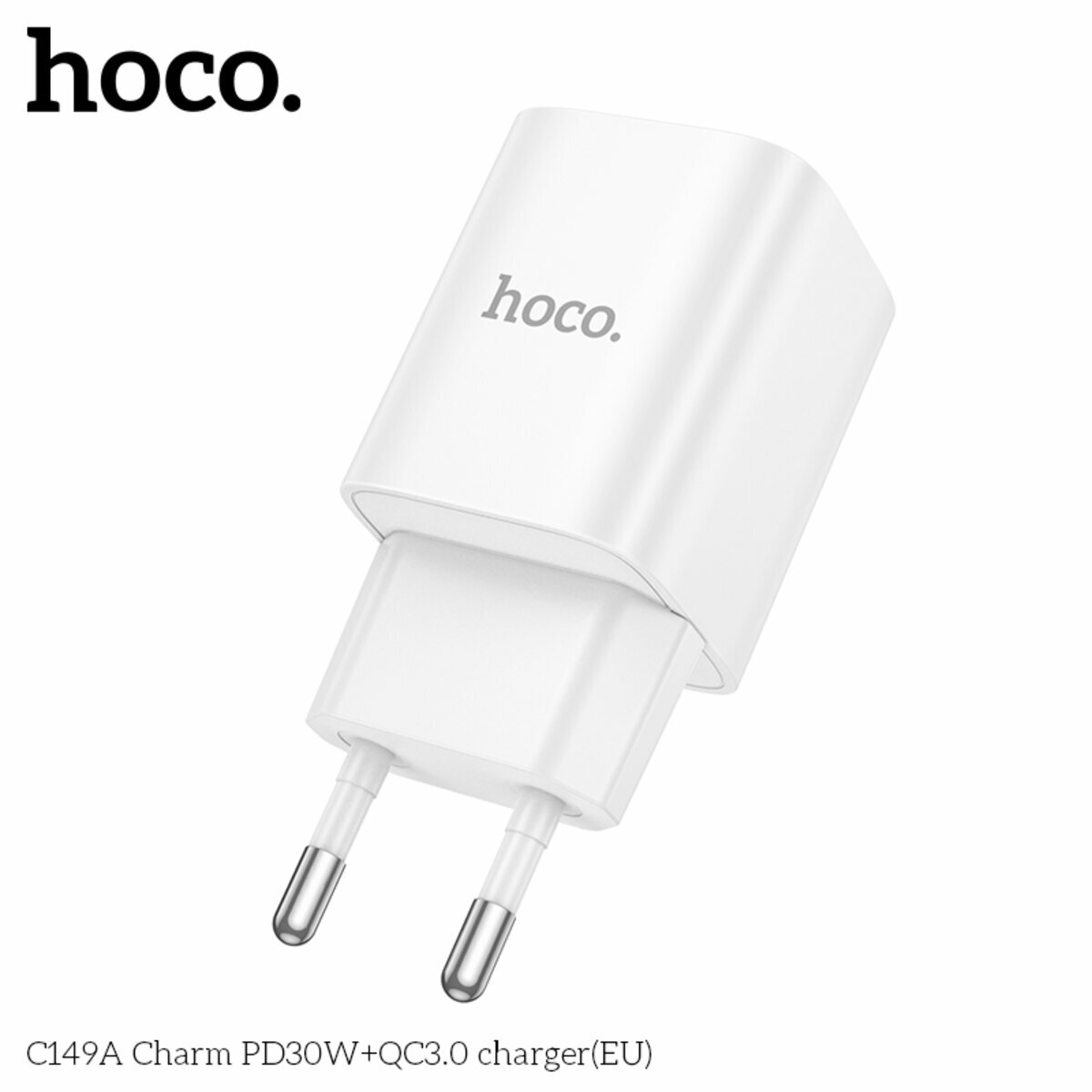 Мережевий зарядний пристрій Hoco C149A Charm PD30W+QC3.0 білий (HC-C149A-White) дивитися фото №6