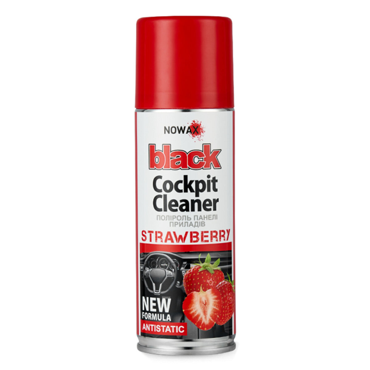Полироль для панели приборов Nowax Cockpit Cleaner Spray Клубника, 200мл (NX00204) смотреть фото №1