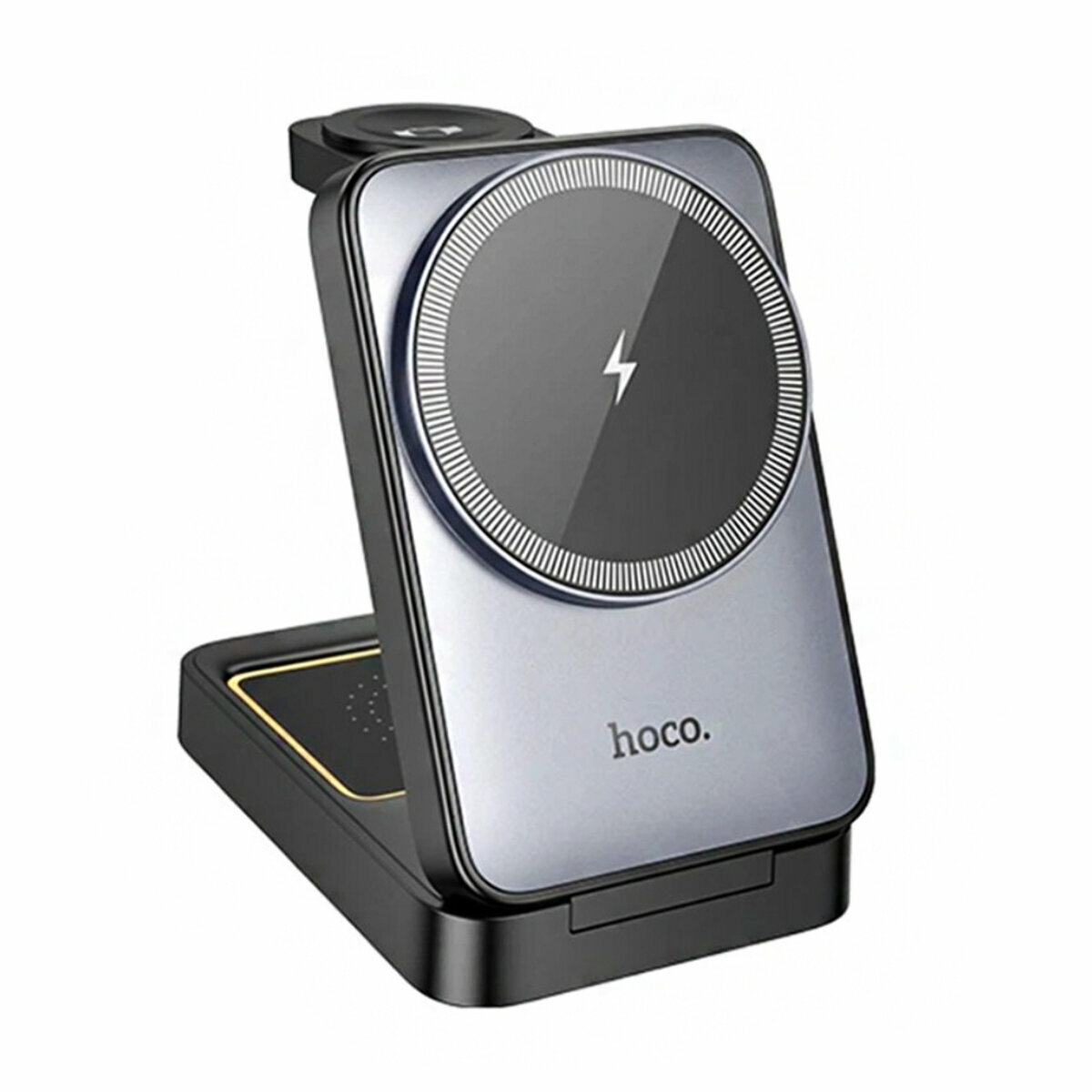 Бездротовий зарядний пристрій Hoco CQ21 Power 3в1 чорний (HC-CQ21-Black) дивитися фото №1