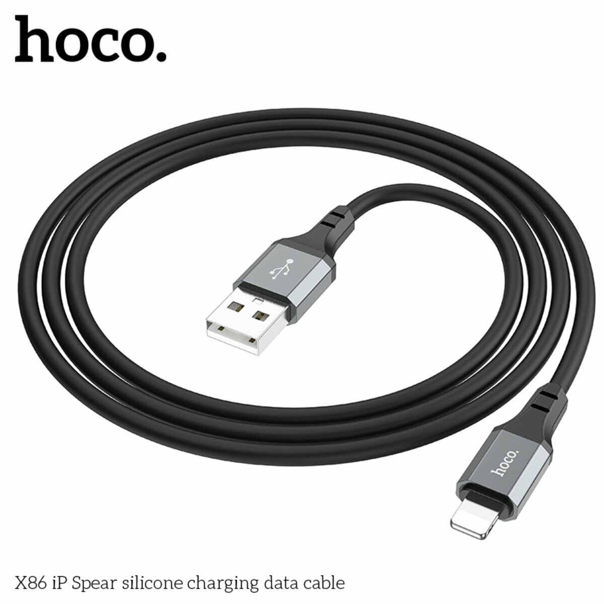 Кабель Hoco X86 Spear USB to Lightning 1м чорний (HC-X86-UL-Black) дивитися фото №5