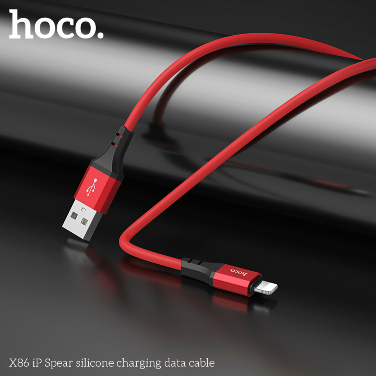 Кабель Hoco X86 Spear USB to Lightning 1м чорний (HC-X86-UL-Black) дивитися фото №3