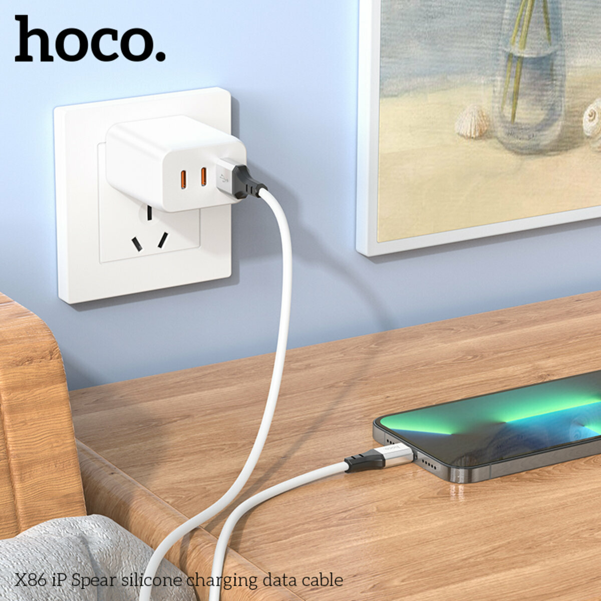 Кабель Hoco X86 Spear USB to Lightning 1м чорний (HC-X86-UL-Black) дивитися фото №4