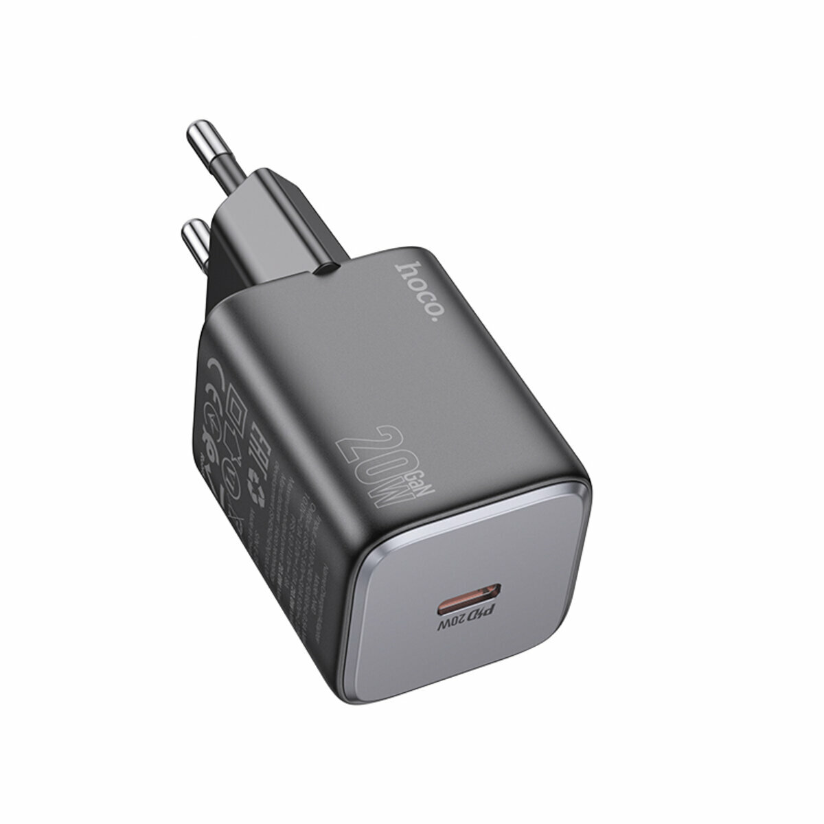 Мережевий зарядний пристрій Hoco N40 Mighty PD20W чорний (HC-N40-Black) дивитися фото №1