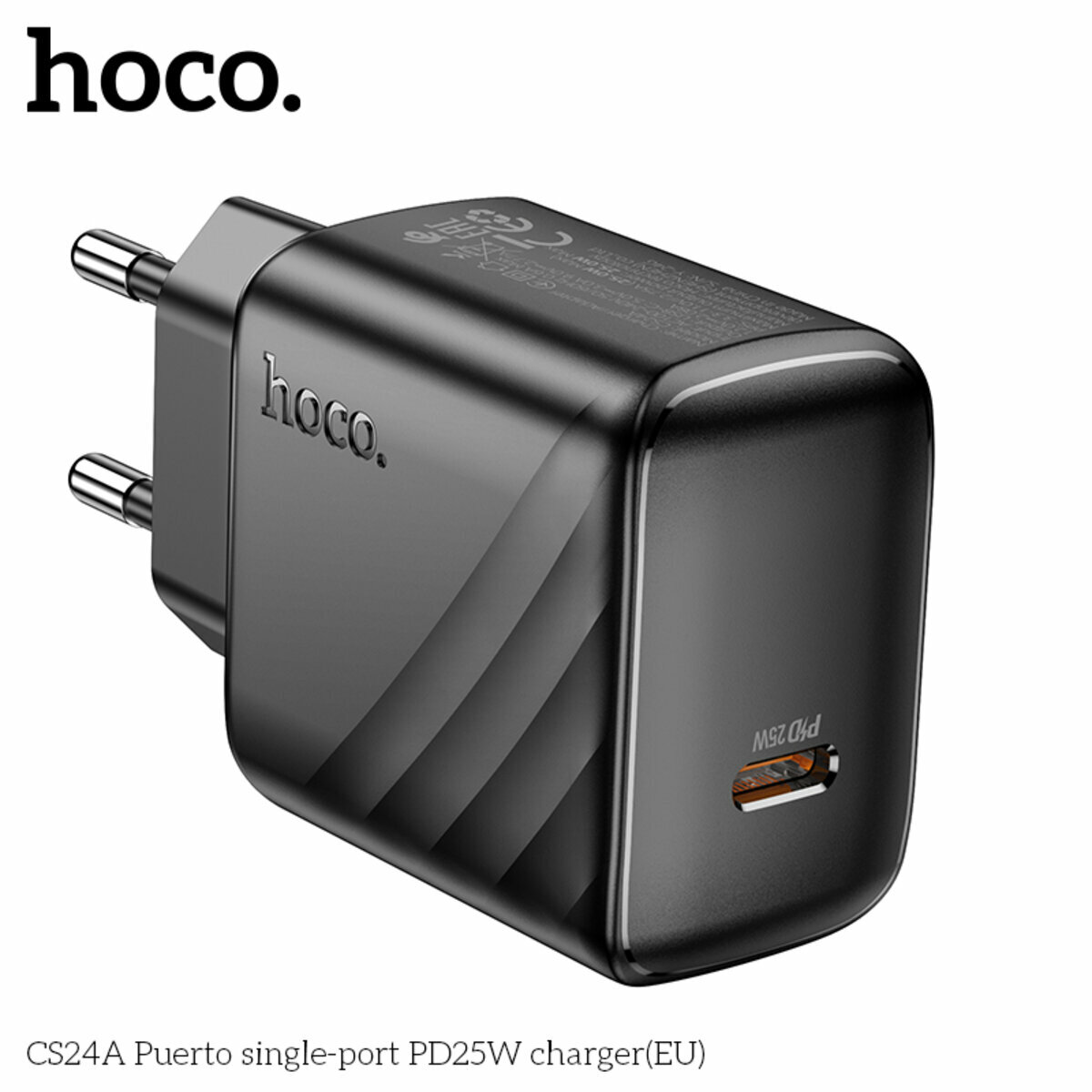 Мережевий зарядний пристрій Hoco CS24A Puerto PD25W чорний (HC-CS24A-Black) дивитися фото №8