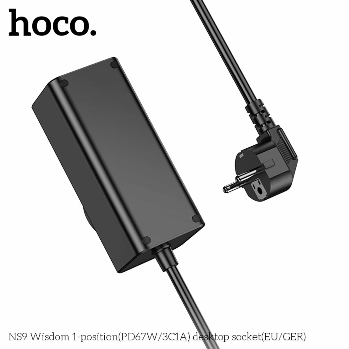 Сетевой фильтр Hoco NS9 Wisdom (1 розетка+USB-A+3USB-C) PD67W 2м черный (HC-NS9-Black) смотреть фото №6