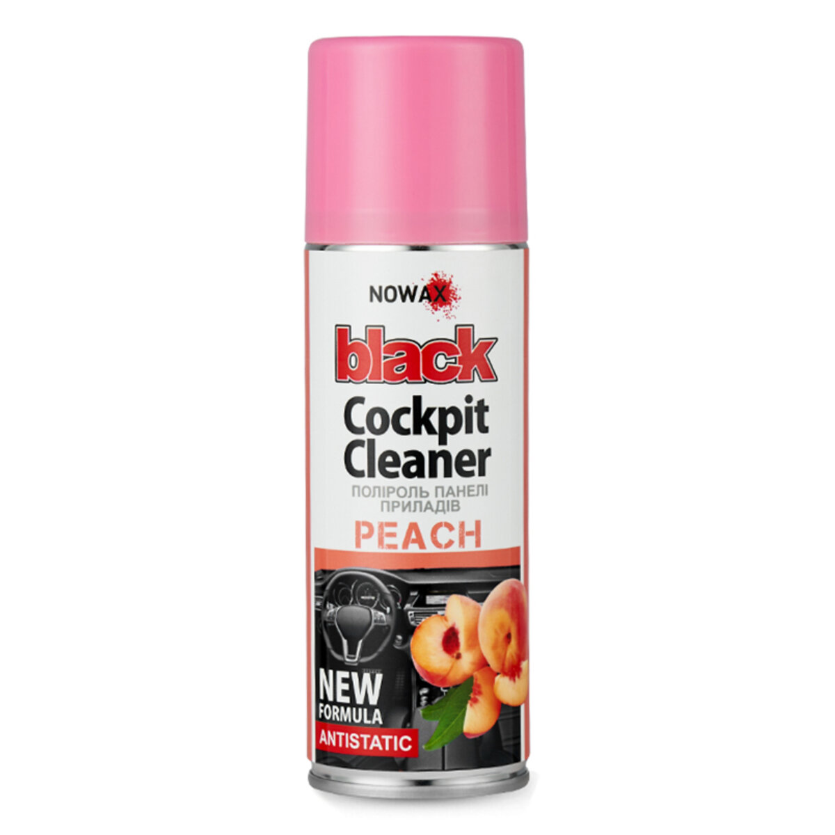 Полироль для панели приборов Nowax Cockpit Cleaner Spray Персик, 200мл (NX00206) смотреть фото №1