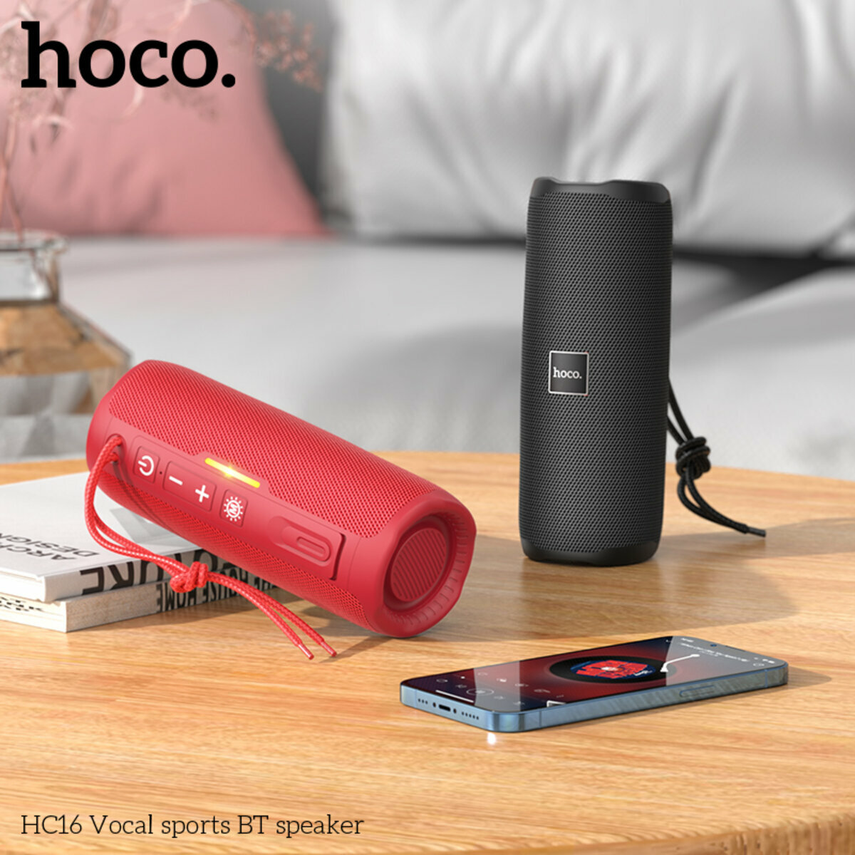 Портативна Акустика Hoco HC16 Vocal Sports BT Speaker червона (HC-HC16-Red) дивитися фото №4