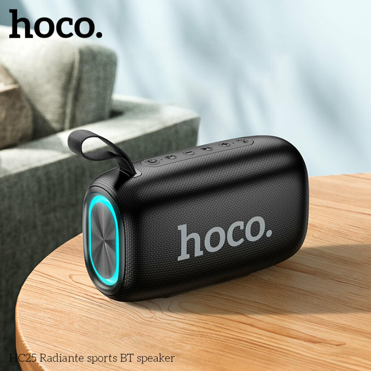Портативна Акустика Hoco HC25 Radiante Sports BT Speaker чорна (HC-HC25-Black) дивитися фото №2