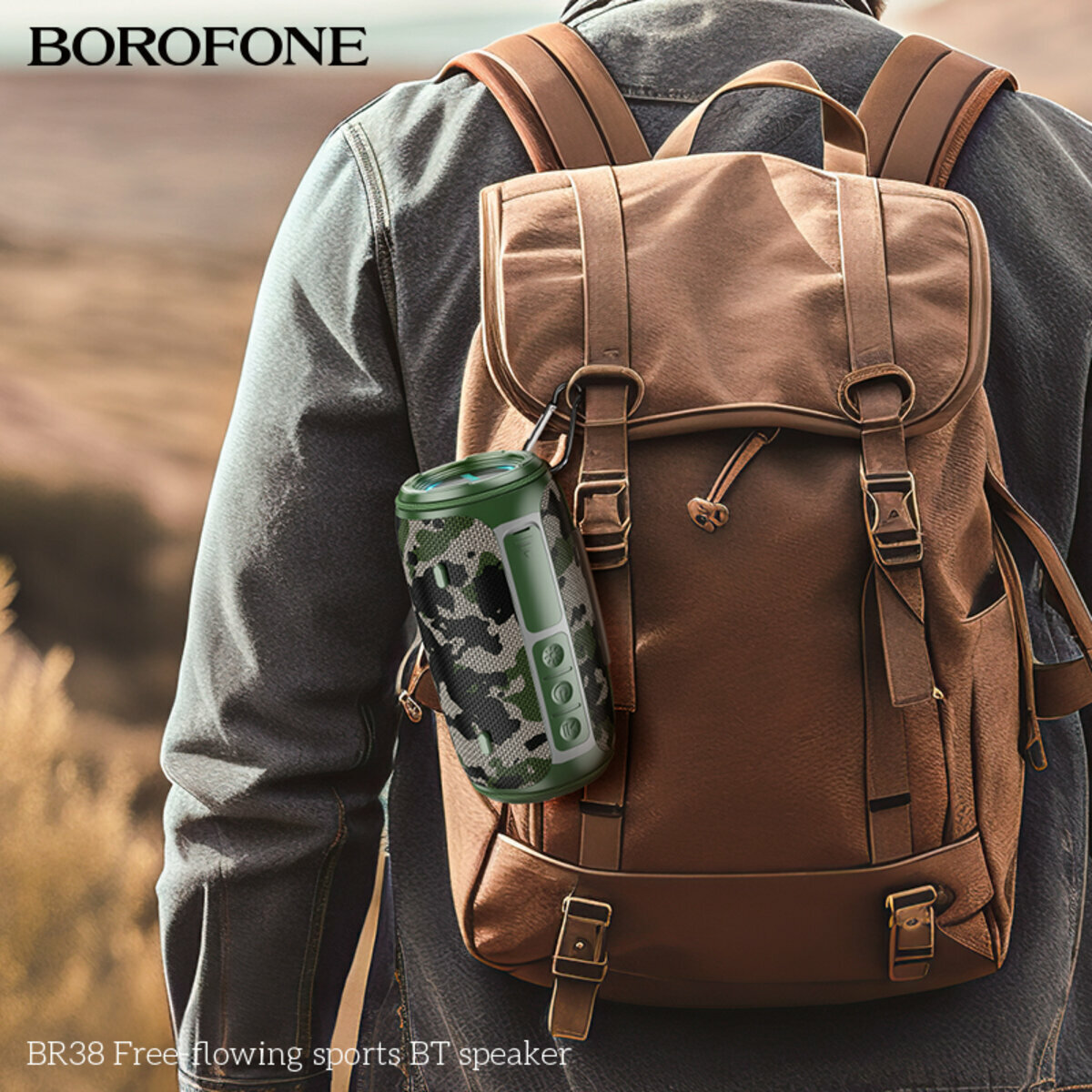 Портативна Акустика Borofone BR38 Free-Flowing Sports BT Speaker темно-сіра (BF-BR38-Gray) дивитися фото №3