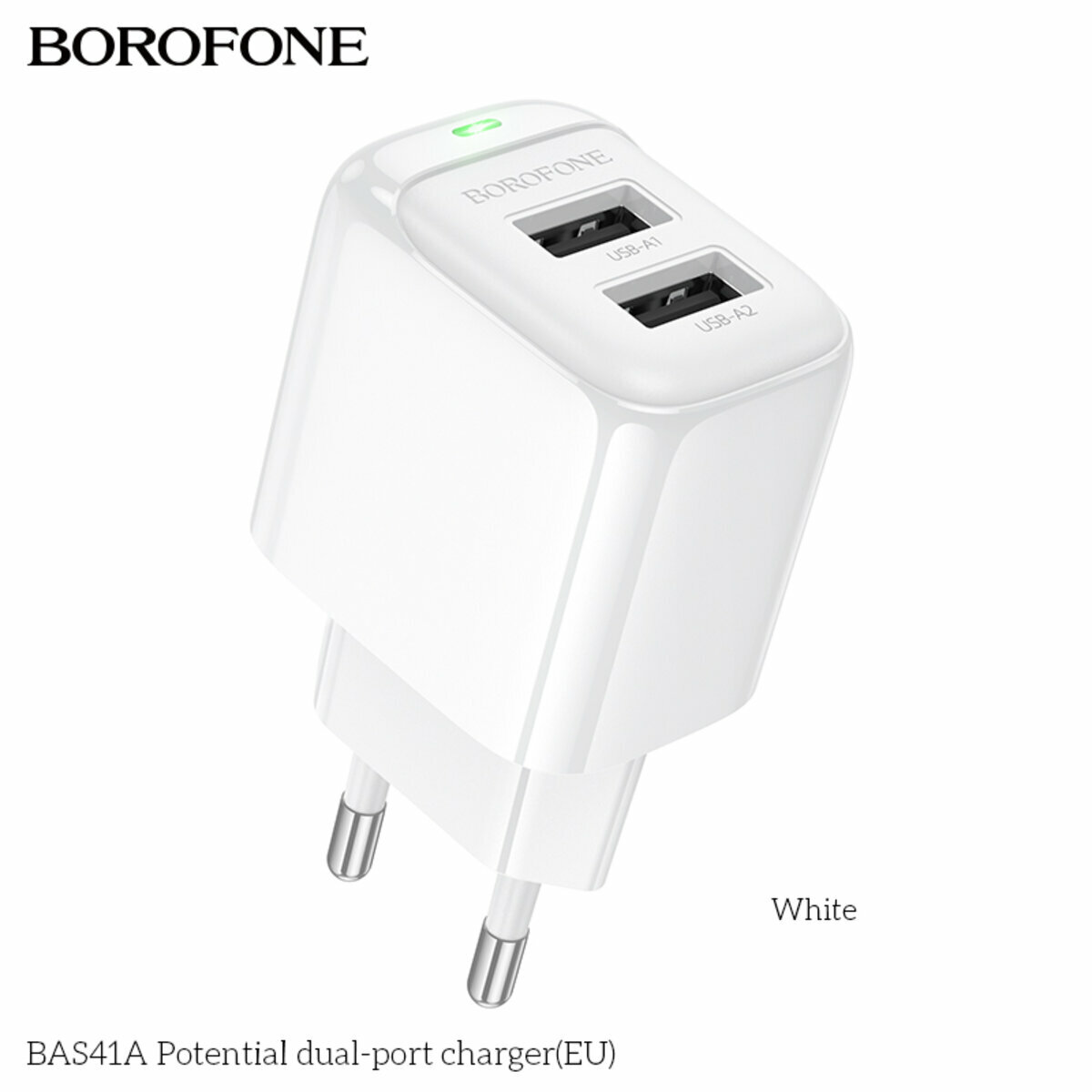 Мережевий зарядний пристрій Borofone BAS41A Potential білий (BF-BAS41A-White) дивитися фото №5
