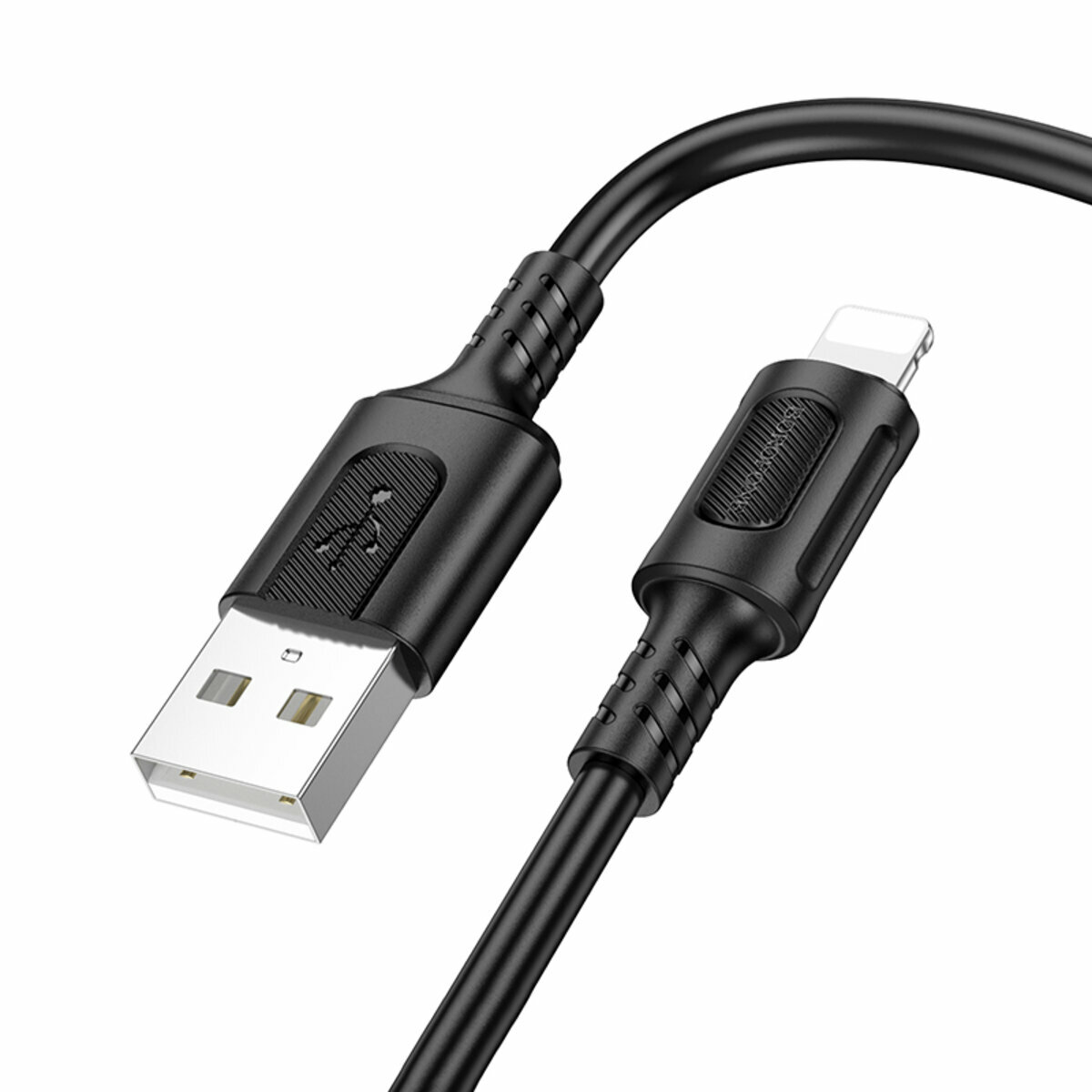 Кабель Borofone BX111 Feliz USB to Lightning 1м чорний (BF-BX111-UL-Black) дивитися фото №1