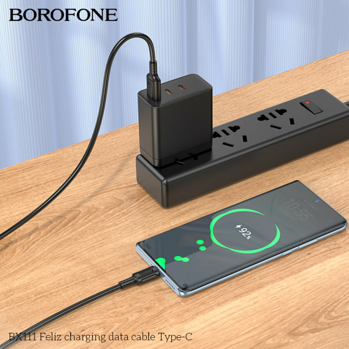 Кабель Borofone BX111 Feliz USB to Type-C 1м черный (BF-BX111-UC-Black) смотреть фото №4