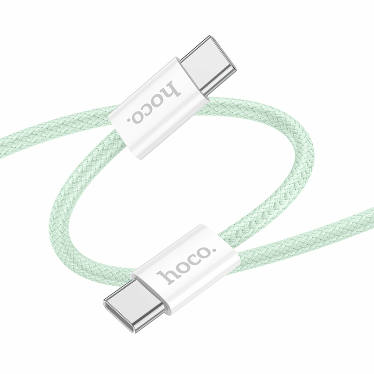 Кабель Hoco X104 Source 60W Type-C to Type-C 2м зеленый (HC-X104-CC-2m-Green) смотреть фото №1