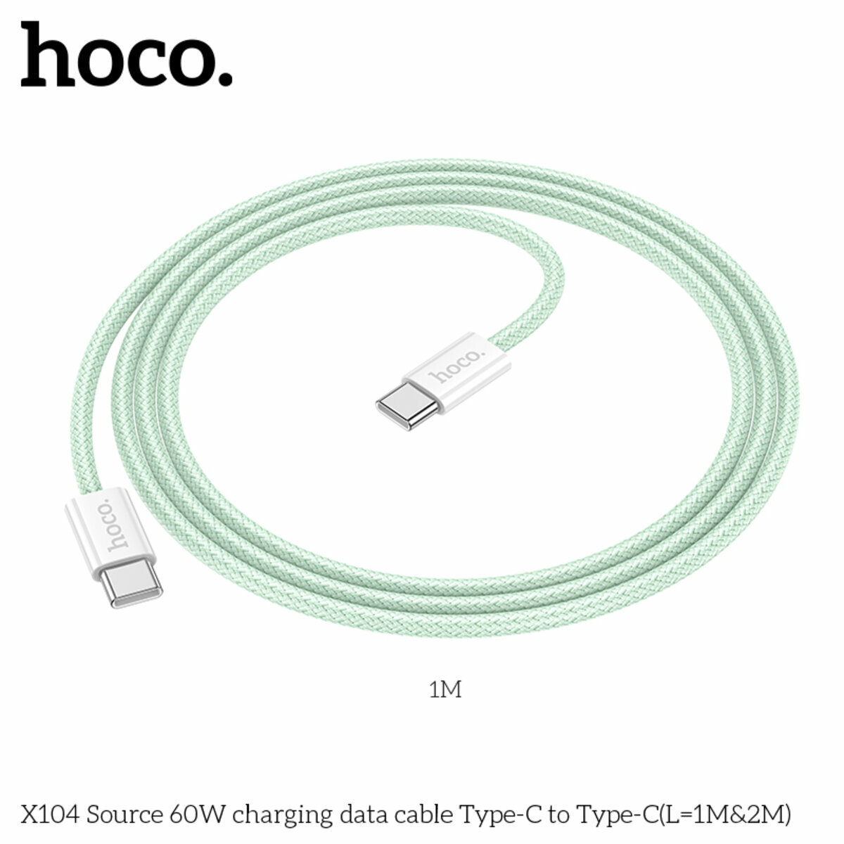 Кабель Hoco X104 Source 60W Type-C to Type-C 2м зеленый (HC-X104-CC-2m-Green) смотреть фото №6